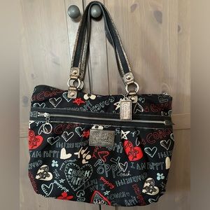 Coach Poppy canvas tote bag .